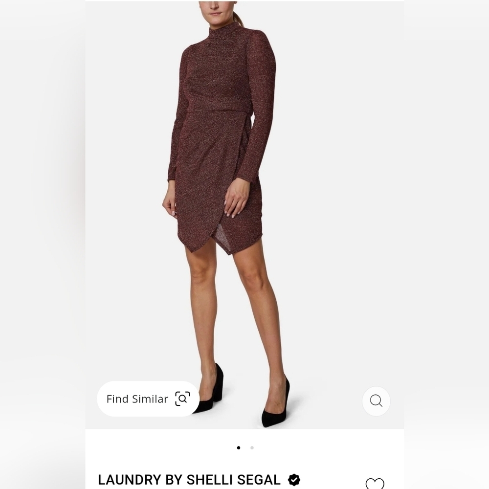 Laundry By Shelli Segal Metallic Long Sleeve Dress